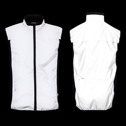 BTR Reflective Cycling & Running Gilet & Vest 3-P - 3 Pockets (2 Side & 1 Rear Pocket)