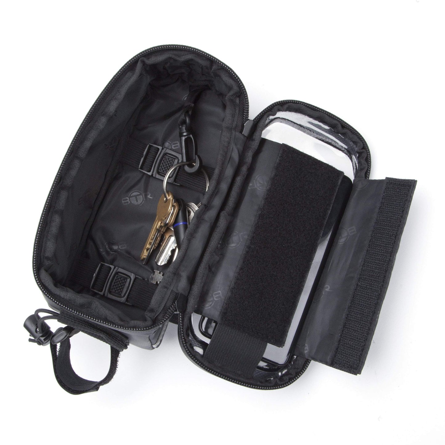 BTR Bike Top Tube Bag with Phone Holder - Waterproof Crossbar Frame Bag