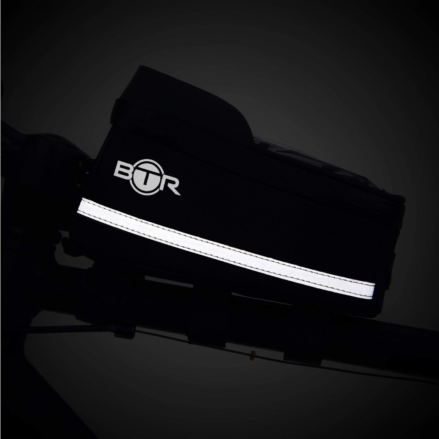 BTR Bike Top Tube Bag with Phone Holder - Waterproof Crossbar Frame Bag