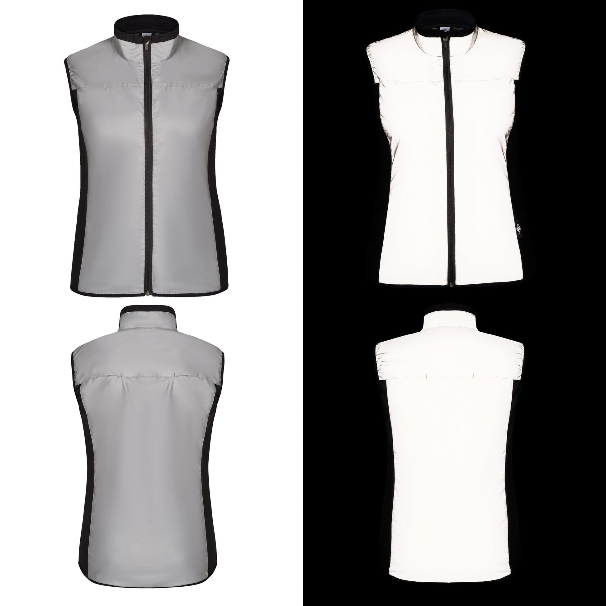 BTR womens silver reflective high vis gilet, classic fit