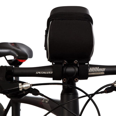 BTR Deluxe Bicycle Handlebar Bike Phone Bag with Built-in Sunvisor & 2 x LED Bicycle Lights