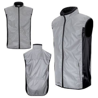 BTR Reflective Cycling & Running Gilet & Vest 3-P - 3 Pockets (2 Side & 1 Rear Pocket)