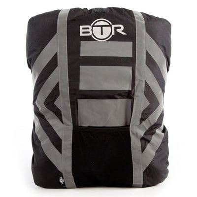 Waterproof hi vis black backpack cover with reflective tape