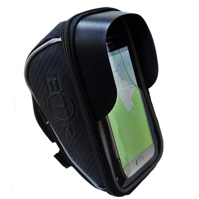 BTR Deluxe Bicycle Handlebar Bike Phone Bag with Built-in Sunvisor & 2 x LED Bicycle Lights