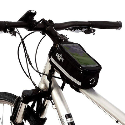 BTR Deluxe Bike Phone Bag with LED Bicycle Front & Rear Bike Lights