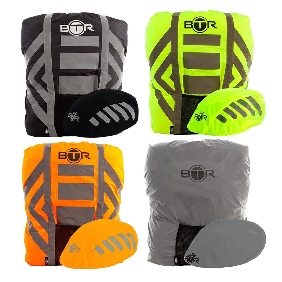 BTR Waterproof High Visibility Reflective Backpack & Bike Helmet Cover