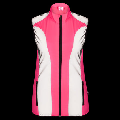 BTR womens pink hi vis gilet studio front view