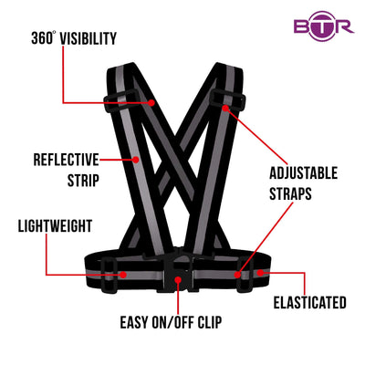 High Visibility Reflective Vest, Sash, for Running & Cycling