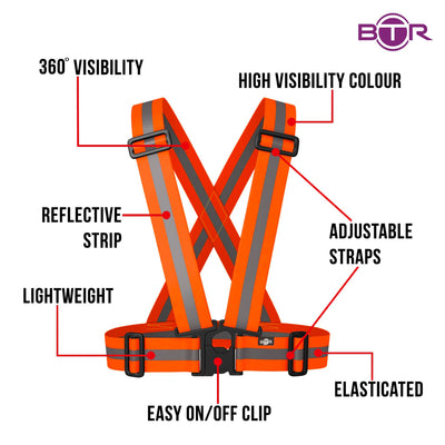 High Visibility Reflective Vest, Sash, for Running & Cycling