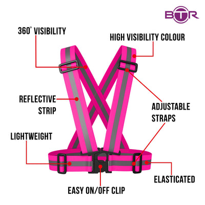 High Visibility Reflective Vest, Sash, for Running & Cycling