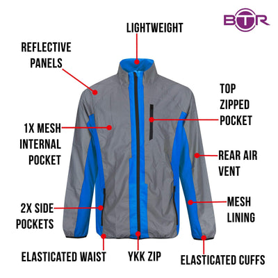 BTR High Visibility Reflective Cycling & Running Jacket. High Vis