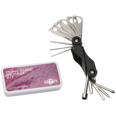 BTR Cycling Bicycle Puncture Repair Kit Including Multi Tool