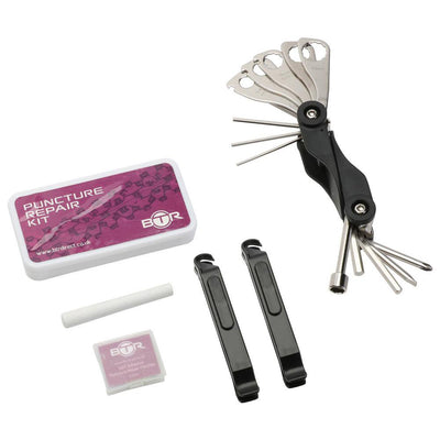 BTR Cycling Bicycle Puncture Repair Kit Including Multi Tool