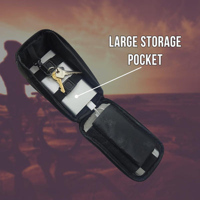 BTR Deluxe Bicycle Handlebar Bike Phone Bag with Built-in Sunvisor & 2 x LED Bicycle Lights