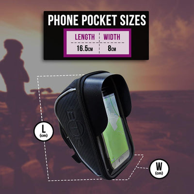 BTR Deluxe Bicycle Handlebar Bike Phone Bag with Built-in Sunvisor & 2 x LED Bicycle Lights