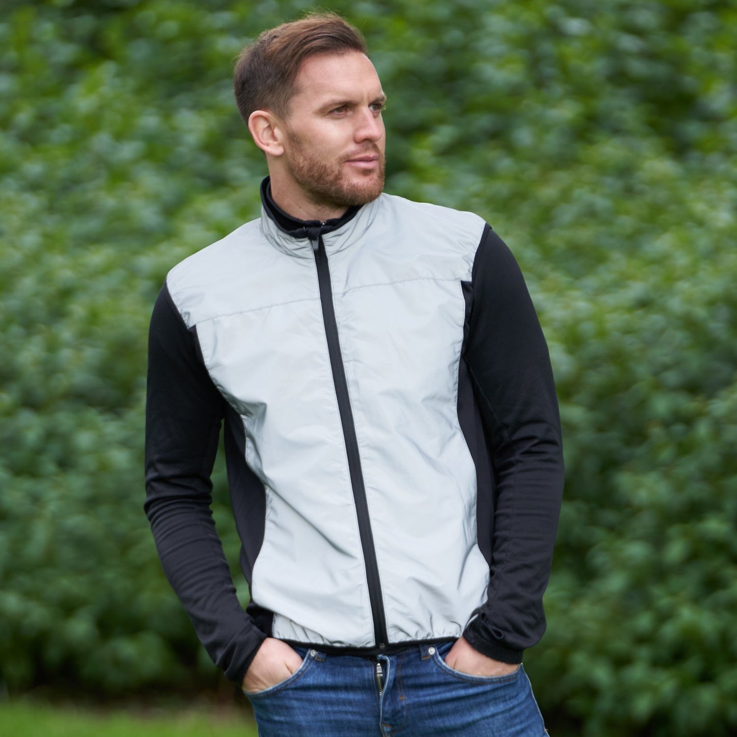 BTR Reflective Running & Cycling Gilet & Vest | Silver Hi Vis | 360° Visibility
