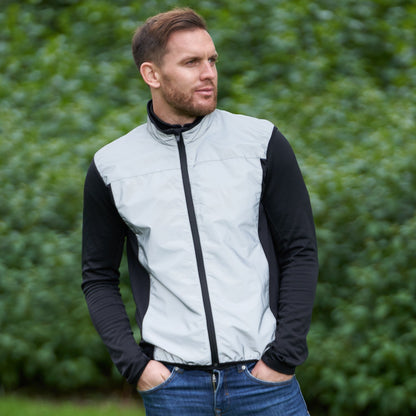 BTR Reflective Running & Cycling Gilet & Vest | Silver Hi Vis | 360° Visibility