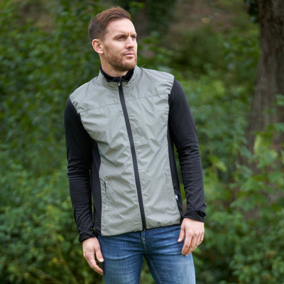 BTR Reflective Cycling & Running Gilet & Vest 3-P - 3 Pockets (2 Side & 1 Rear Pocket)