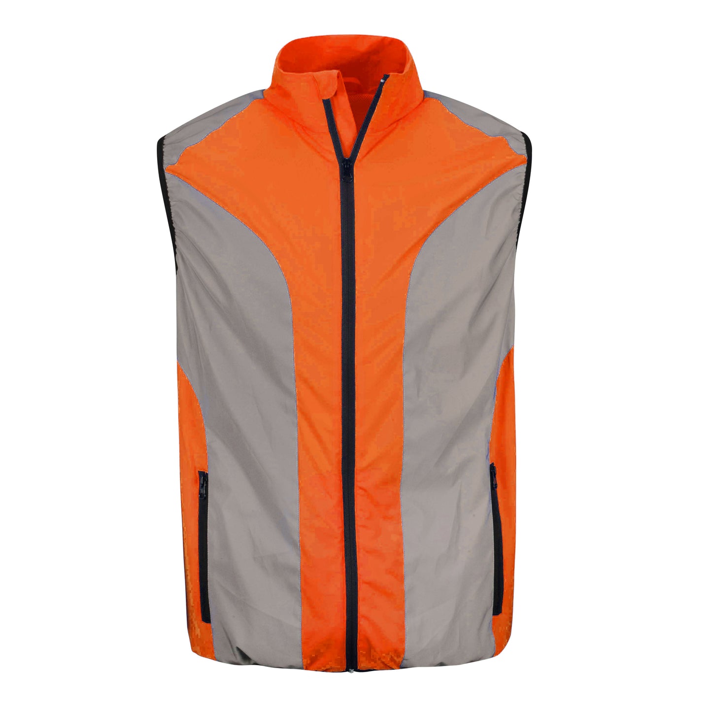 BTR mens orange reflective gilet front view