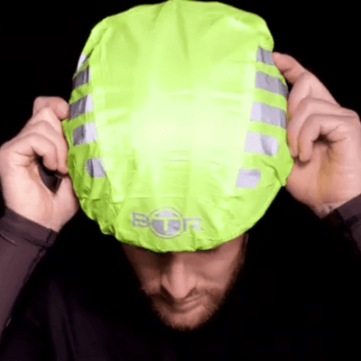 BTR Bicycle High Visibility Waterproof Bike Helmet Cover. High Viz
