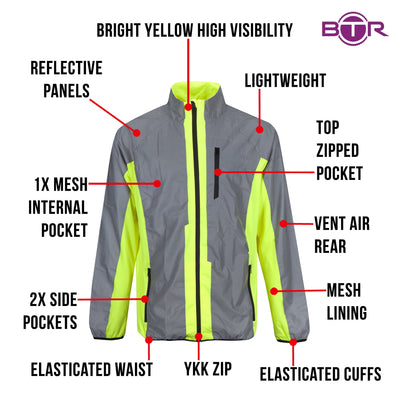 BTR Reflective High Vis Cycling Jacket Men & Women *SECONDS*