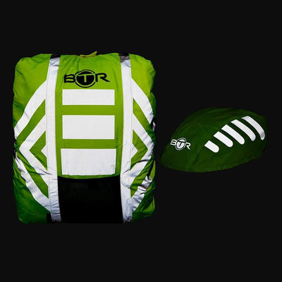 BTR Waterproof High Visibility Reflective Backpack & Bike Helmet Cover