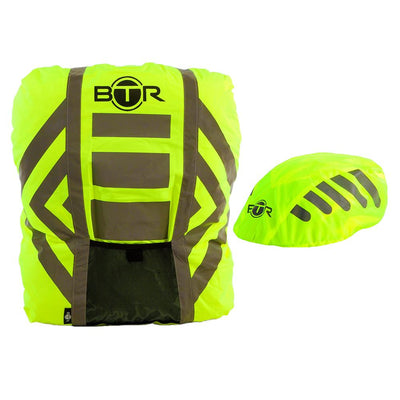 BTR Waterproof High Visibility Reflective Backpack & Bike Helmet Cover
